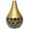 Decorative Modern Teardrop Shape Table Flower Vase with Black Honeycomb Design for Dining Table, Living Room or Bedroom